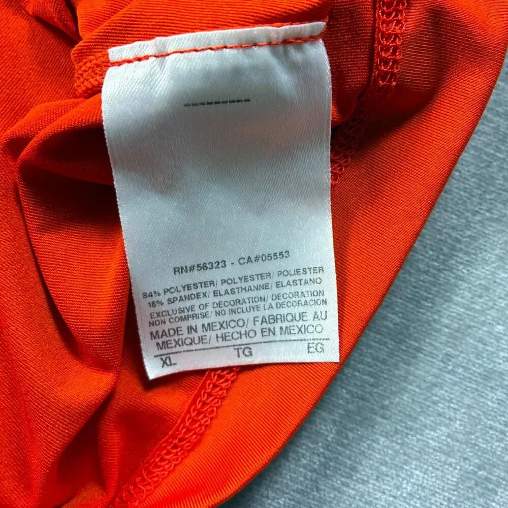 Nike Pro Combat Shirt Mens XL Orange Dri Fit Compression Sleeveless Athletic